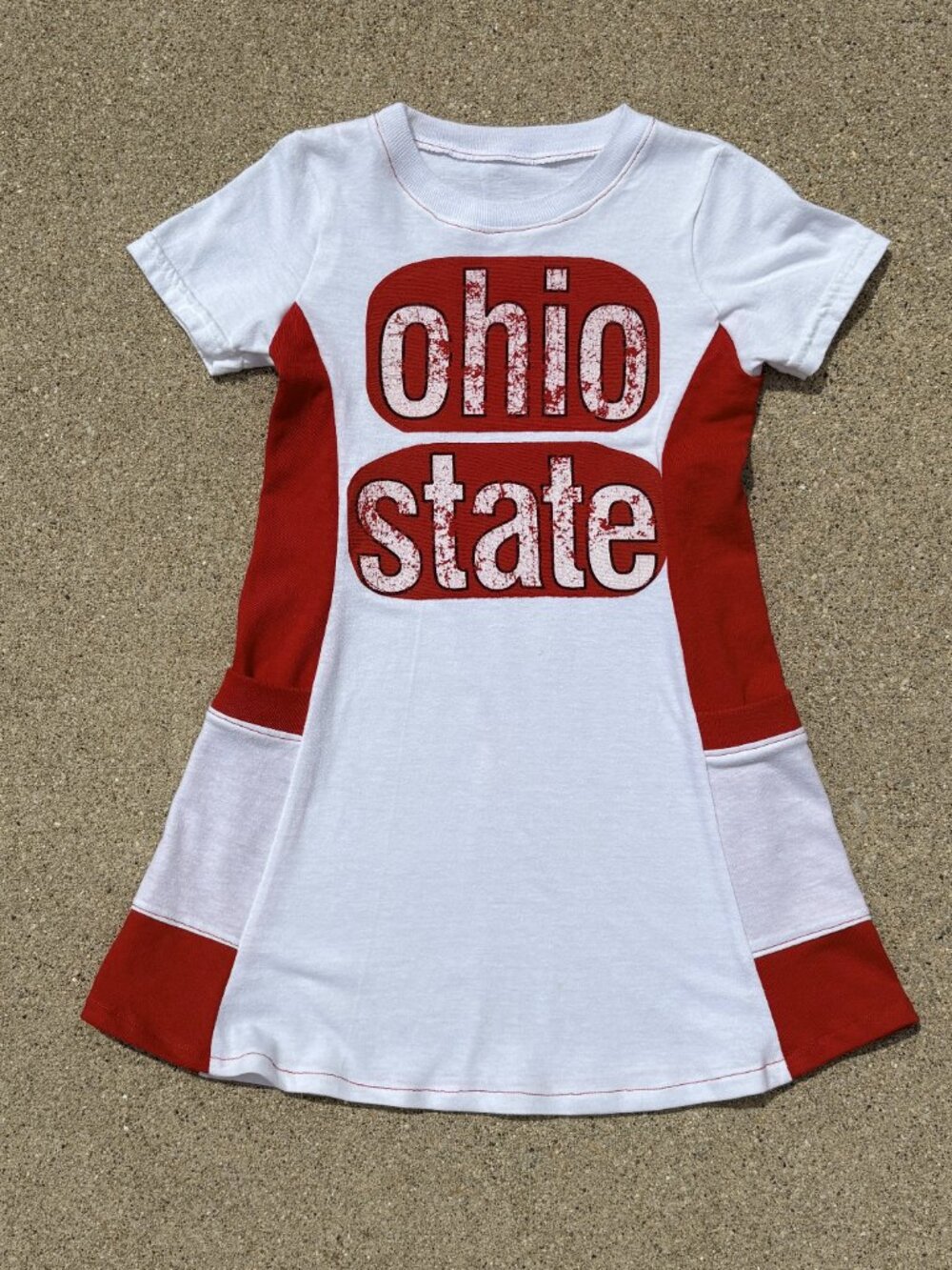 Ohio State University Buckeyes Handmade reworked toddler 3t tunic t- shirt dress